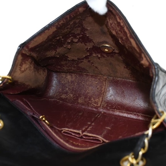 Chanel Chain Shoulder Bag Mini Matelasse Coco Mark Leather Black - Picture 8 of 8